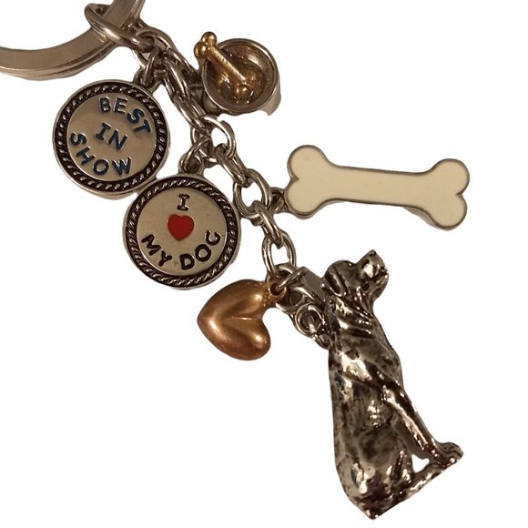 Rottie Rottweiler Dog Charm Key Chain - Picture 1 of 3